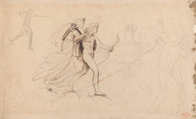 Apollo und Diana für "Die Zerstörung der Kinder der Niobe" von George Romney