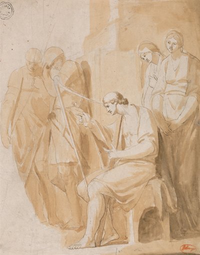 David spielt die Harfe von George Romney
