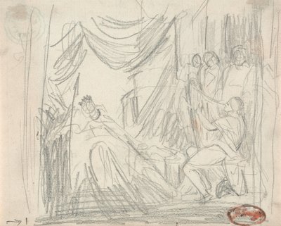 David spielt die Harfe für König Saul von George Romney