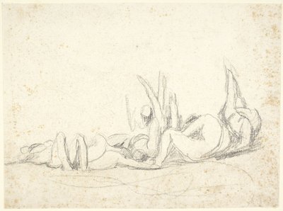 Gruppe leidender Figuren am Boden (Studie für Howard besucht Gefängnisse?) von George Romney