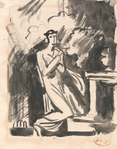 Iphigenie kniend an einem Altar von George Romney