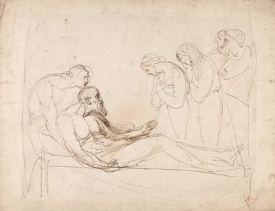 König Lear von Cordelia geweckt von George Romney