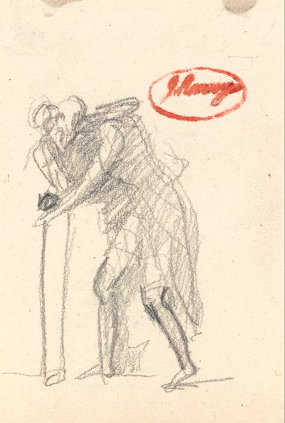 Möglicherweise eine gebogene Figur mit Stock aus "Alter" von George Romney