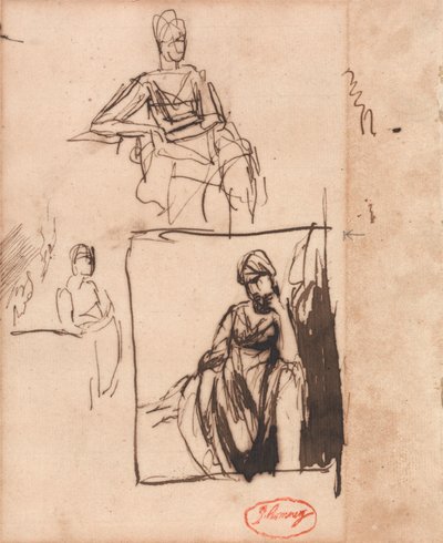 Sitzende Frau: Drei Posen von George Romney