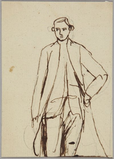 Stehende männliche Figur, linke Hand an der Hüfte, Porträtstudie von George Romney