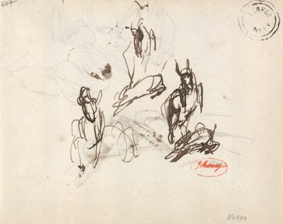 Studien eines Mädchens mit spielender Ziege von George Romney