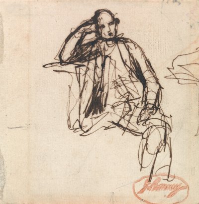 Studie für ein Porträt eines sitzenden Mannes von George Romney