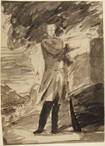 Studie für ein Ganzkörperporträt eines Mannes mit Gewehr von George Romney