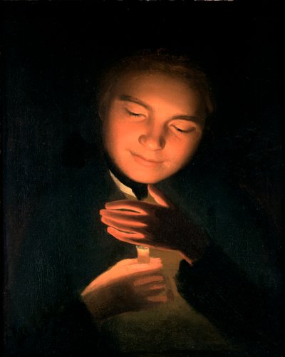 Der Bruder des Künstlers James, hält eine Kerze, 1761 von George Romney