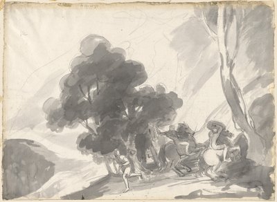 Troilus und Cressida, Akt IV, Szene V: Der Kampf zwischen Hector und Ajax II von George Romney