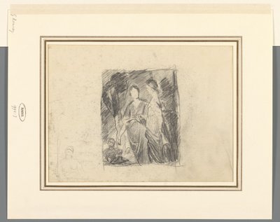 Zwei Frauenfiguren zwischen Bäumen von George Romney