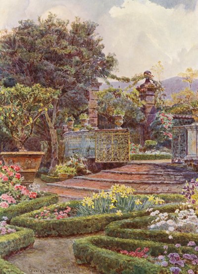 Italienische Gärten: Das Gartentor, Villa di Caniparola von George Samuel Elgood