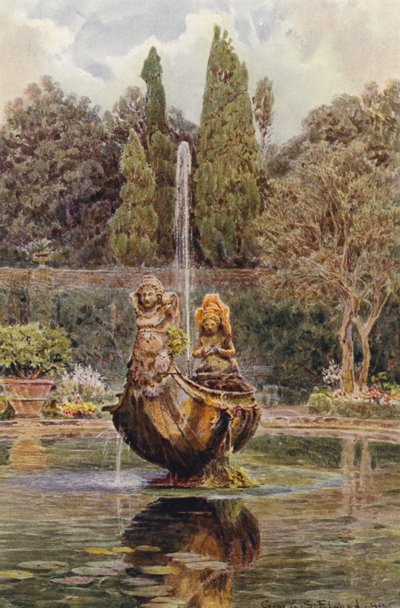 Italienische Gärten: Villa Aldobrandini, Brunnen im Parterre von George Samuel Elgood