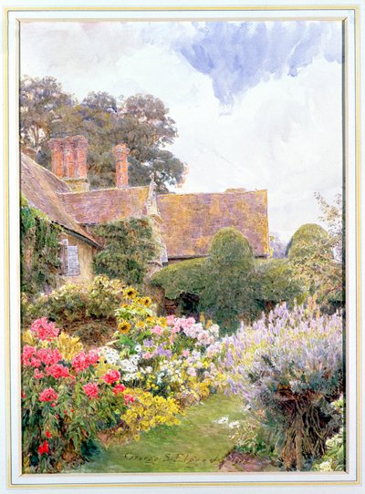 Die Gärten des Herrenhauses, Cleeve Prior, Worcestershire von George Samuel Elgood