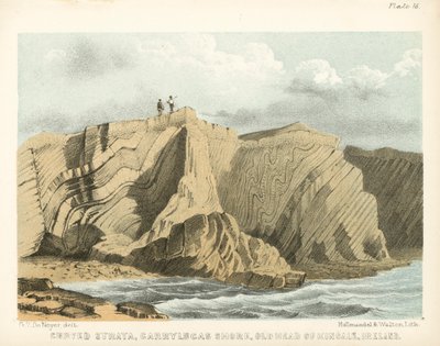 Gekrümmte Schichten, Garrylucas-Ufer, Old Head of Kinsale, Irland von George Victor Du Noyer