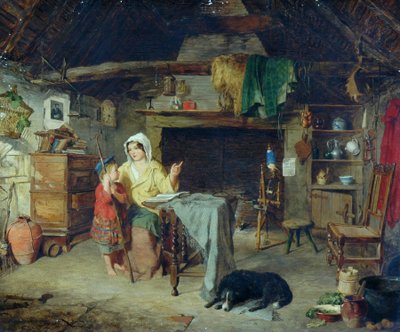 Der Ettrick. Hirtenjunge erhält seine ersten Eindrücke von seiner Mutter, 1858 von George Washington Brownlow