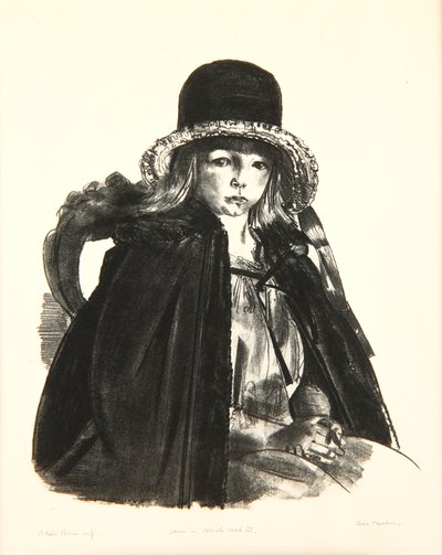 Jean mit schwarzem Hut, 1923-24 von George Wesley Bellows