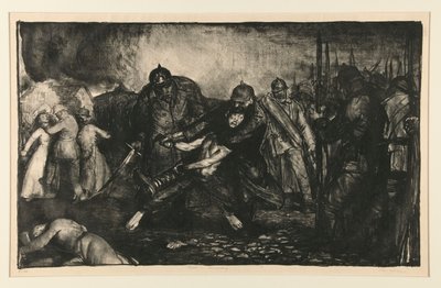 Der Feind kommt, oder Die Deutschen kommen, aus der Kriegserie von George Wesley Bellows