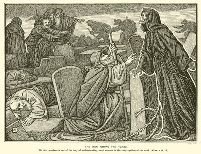 Die Männer unter den Gräbern (Gravur) von George Woolliscroft Rhead