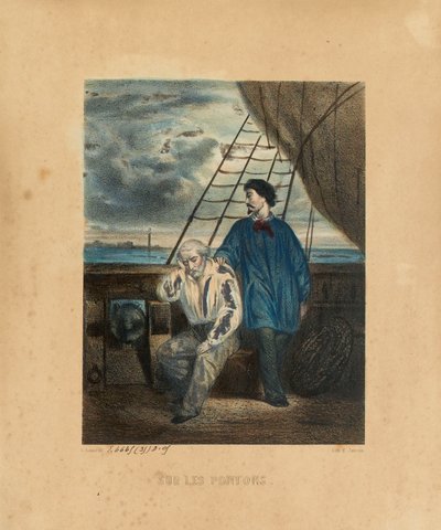 Auf dem Ponton, graviert von H. Jannin, 1848 von Georges Alexandre after Fischer