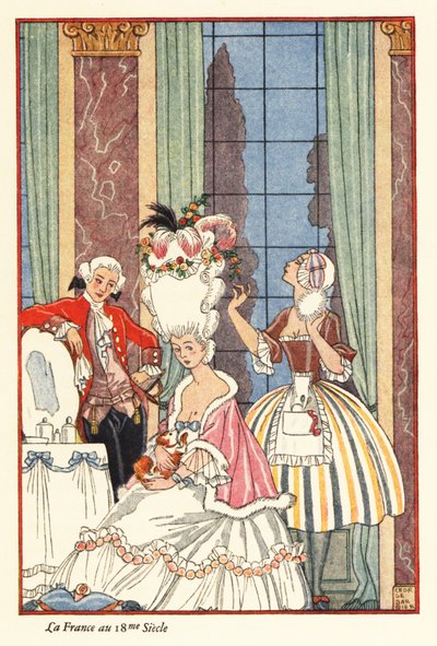 Eine adlige Frau bei ihrer Toilette im 18. Jahrhundert in Frankreich. 1928 von Georges Barbier