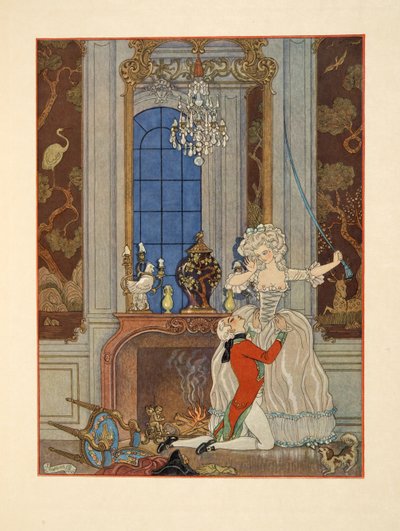 Danceny erklärt Cécile seine Liebe, Illustration aus 