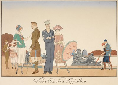 Die Alliierten in Versailles. Verschiedene Darstellungen von Soldaten der Alliierten. von Georges Barbier