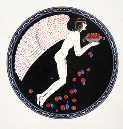 Rosen in der Nacht, Illustration aus Les Chansons de Bilitis, von Pierre Louys, veröffentlicht 1922 von Georges Barbier