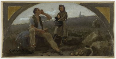 Skizze für den Speisesaal des Hôtel de Ville de Paris: Die Kartoffel, ca. 1893 von Georges Jules Bertrand