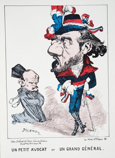 Ein kleiner Anwalt und ein großer General, aus Histoire de la Troisieme Republique, Band I, lHistoire Politique, veröffentlicht 1933 von Georges Labadie Pilotell