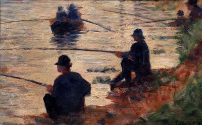 Die Fischer an der Studie Linie für die große Jatte. Gemälde von Georges Seurat (1859-1891) 1883 von Georges Pierre Seurat