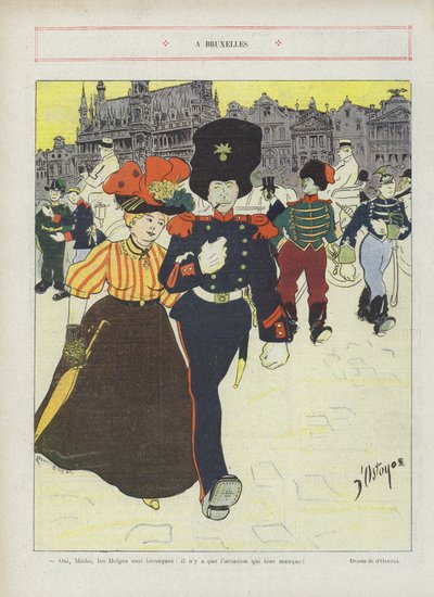 In Brüssel. Illustration für Le Rire von Georges d 1878 1937 Ostoya