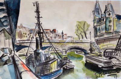 Die Seine in Paris, 1948 von Gerald Bloncourt