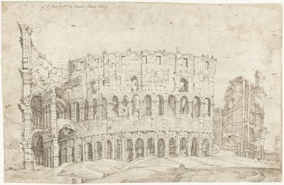 Außenansicht der Ruinen des Kolosseums, Rom von Gerard ter Borch