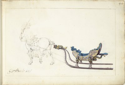 Pferd und Schlitten von Gerard ter Borch (II) (signed by artist)