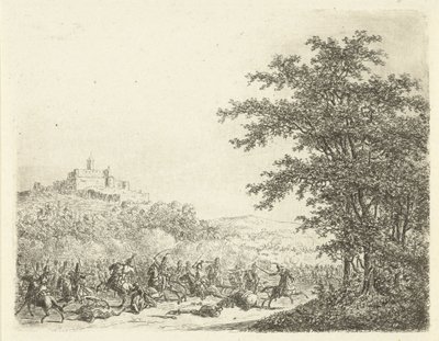 Reiterkampf bei Festung Königstein von Gerardus Emaus de Micault