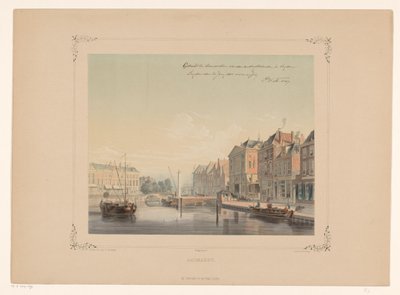 Ansicht des Aalmarkts in Leiden von Gerardus Johannes Bos