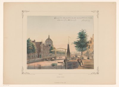 Ansicht der Oude Vest in Leiden von Gerardus Johannes Bos
