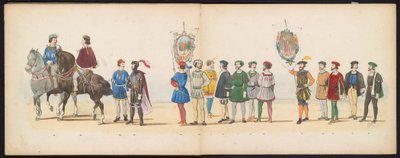 Maskerade der Leidener Studenten, 1855 (Platte 13) von Gerardus Johannes Bos