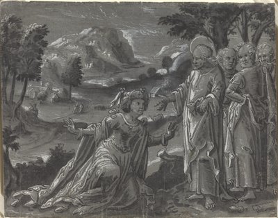 Christus und die Ehebrecherin (recto) von German 16th Century