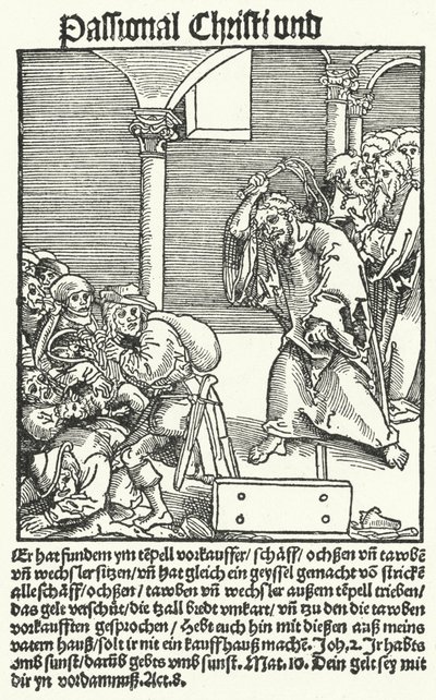 Eine Seite aus Luthers antipäpstlicher Flugschrift, Passional Christi und Antichristi von German School