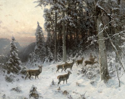 Ein Winterabend im Schwarzwald, um 1880 von German School