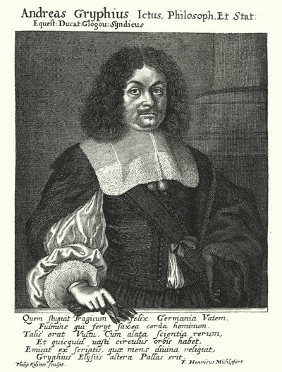 Andreas Gryphius, deutscher Dichter und Dramatiker (Gravur) von German School