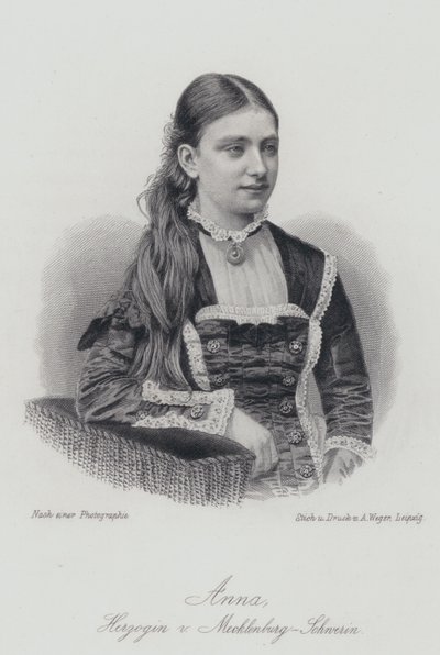 Anna, Herzogin von Mecklenburg-Schwerin (Gravur) von German School