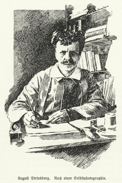 August Strindberg, schwedischer Dramatiker, Romanautor, Dichter und Künstler von German School