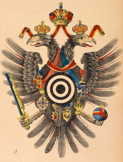 Österreichisch-Ungarisches Kaiserwappen als Bogenschießziel, ca. 1865 von German School