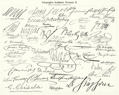 Autogramme berühmter Personen: Staatsmänner, Prinzen, Generäle usw. von German School