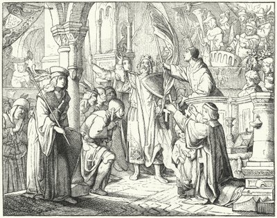 Bernhard von Clairvaux predigt den Zweiten Kreuzzug in Speyer, Deutschland von German School