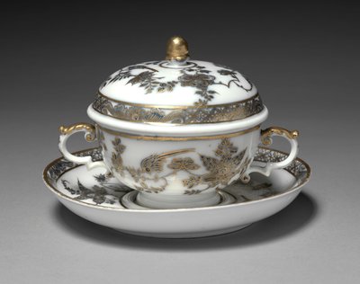 Gedeckte Schale und Teller, Hersteller Meissener Porzellanmanufaktur, Deutschland, 1730-1740 von German School