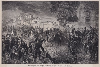 Kronprinz Friedrich von Preußen in der Schlacht von Woerth, Frankreich, Deutsch-Französischer Krieg von German School